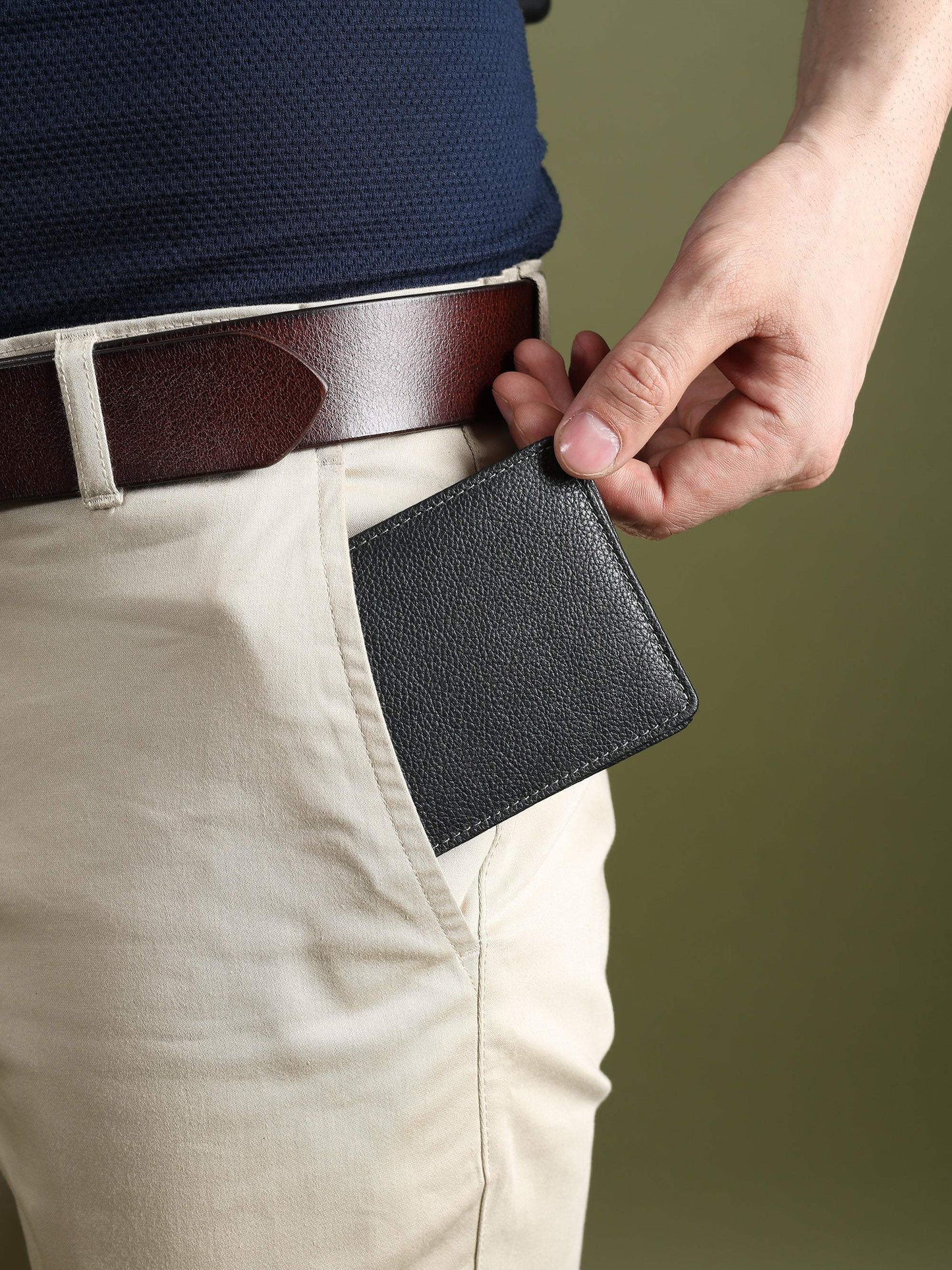 Black Textured Leather Mens Wallet - Classy Leather Bags - Flyclothing LLC