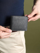 Black Textured Leather Mens Wallet - Classy Leather Bags - Flyclothing LLC