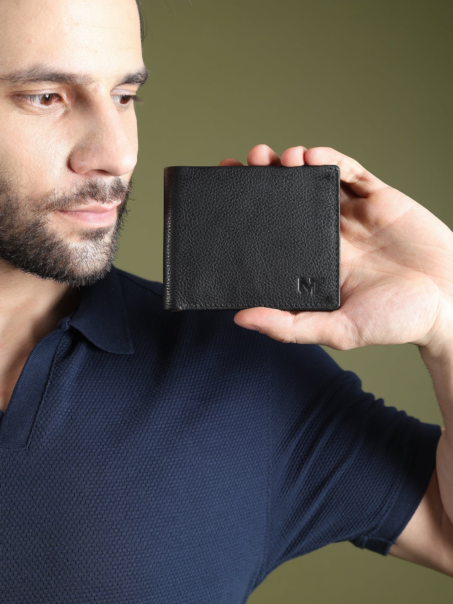 Black Minimal Contrast Wallet - Classy Leather Bags - Flyclothing LLC