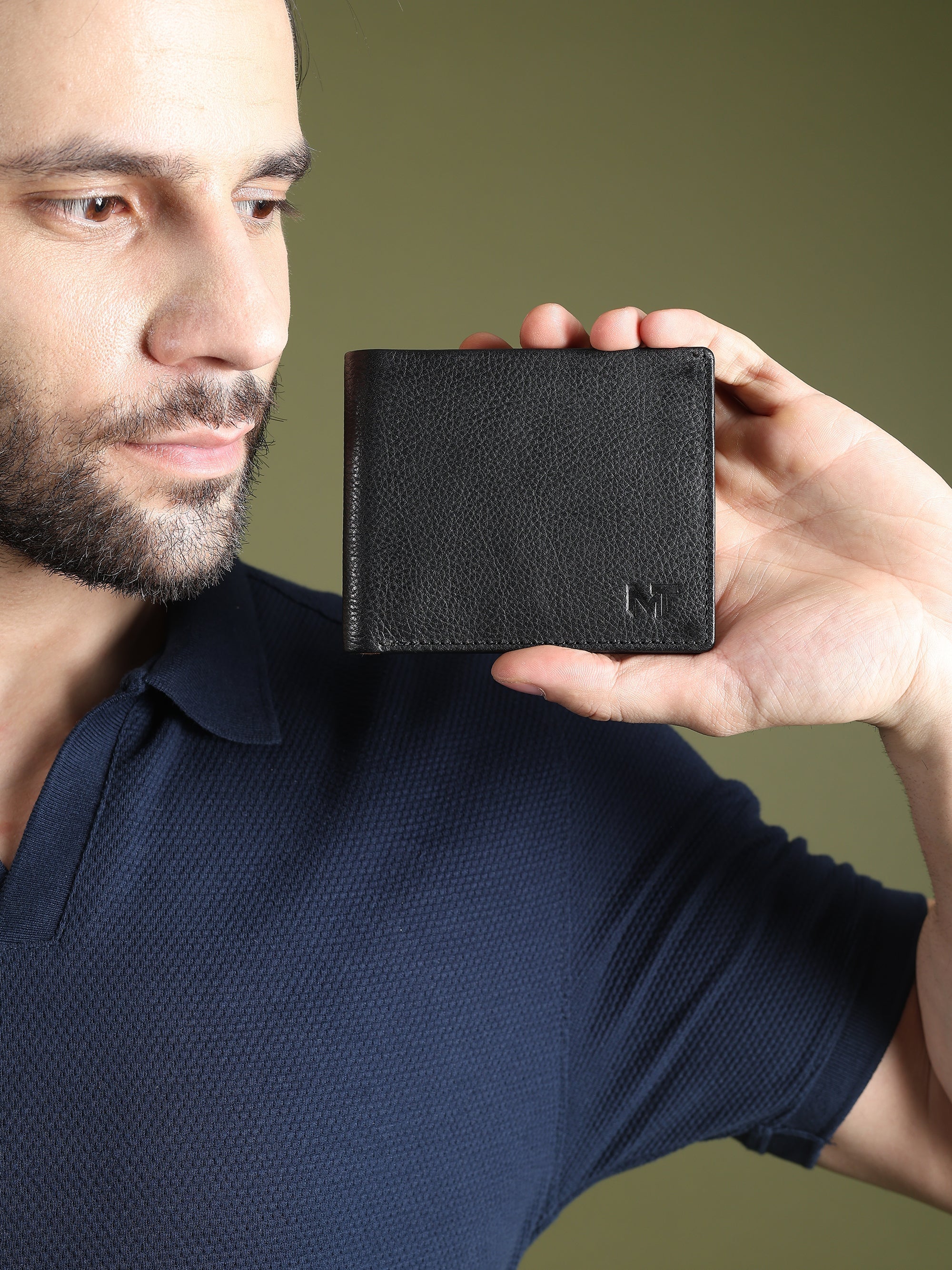 Black Minimal Contrast Wallet - Classy Leather Bags - Flyclothing LLC