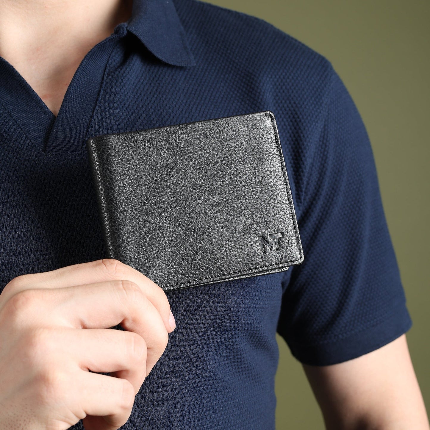 Black Minimal Contrast Wallet - Classy Leather Bags - Flyclothing LLC