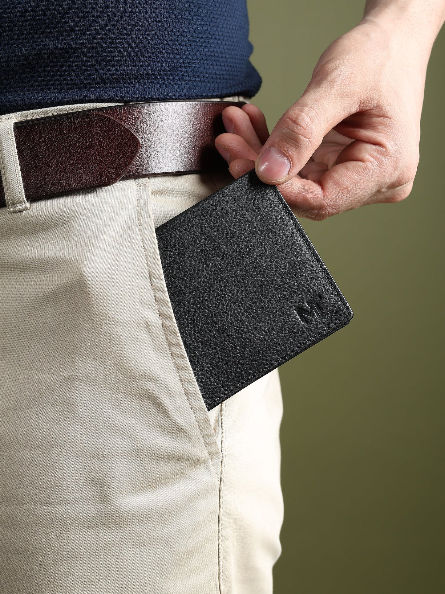 Black Minimal Contrast Wallet - Classy Leather Bags - Flyclothing LLC