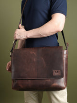 Genuine Sitka Leather Laptop Bag - Classy Leather Bags - Flyclothing LLC
