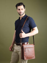 Leather Crossbody Bag for Travel Work - Classy Leather Bags - Flyclothing LLC