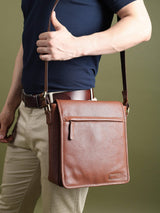 Leather Crossbody Bag for Travel Work - Classy Leather Bags - Flyclothing LLC