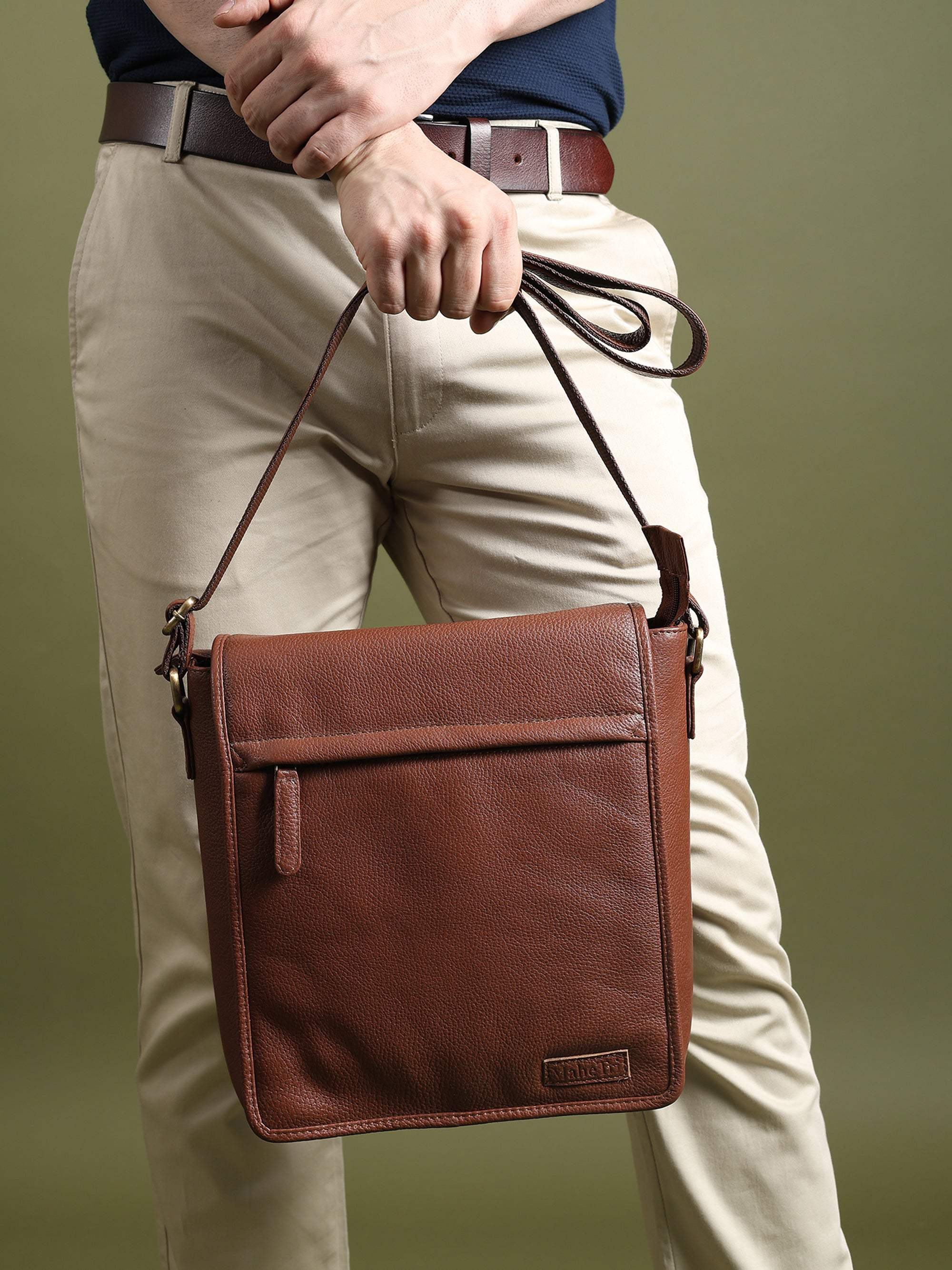 Leather Crossbody Bag for Travel Work - Classy Leather Bags - Flyclothing LLC