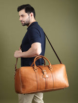 Port Blair Leather Duffle Travel Bag - Classy Leather Bags - Flyclothing LLC