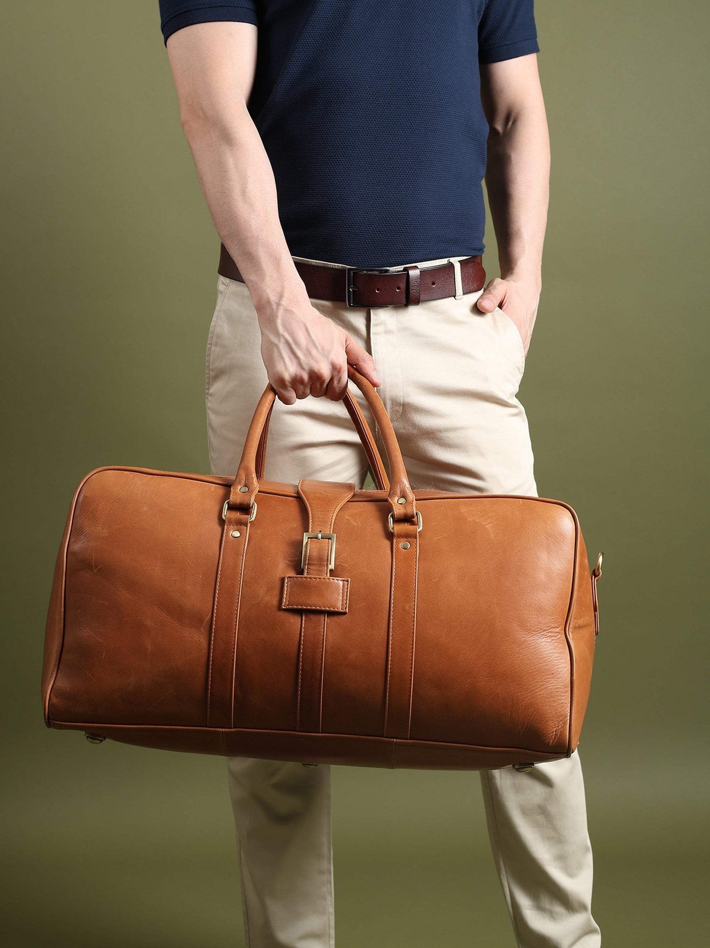 Port Blair Leather Duffle Travel Bag - Classy Leather Bags - Flyclothing LLC