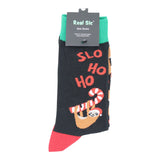 Candy Cane Sloth Christmas Holiday Socks - Comfy Cotton for Men & Women - Real Sic - Flyclothing LLC