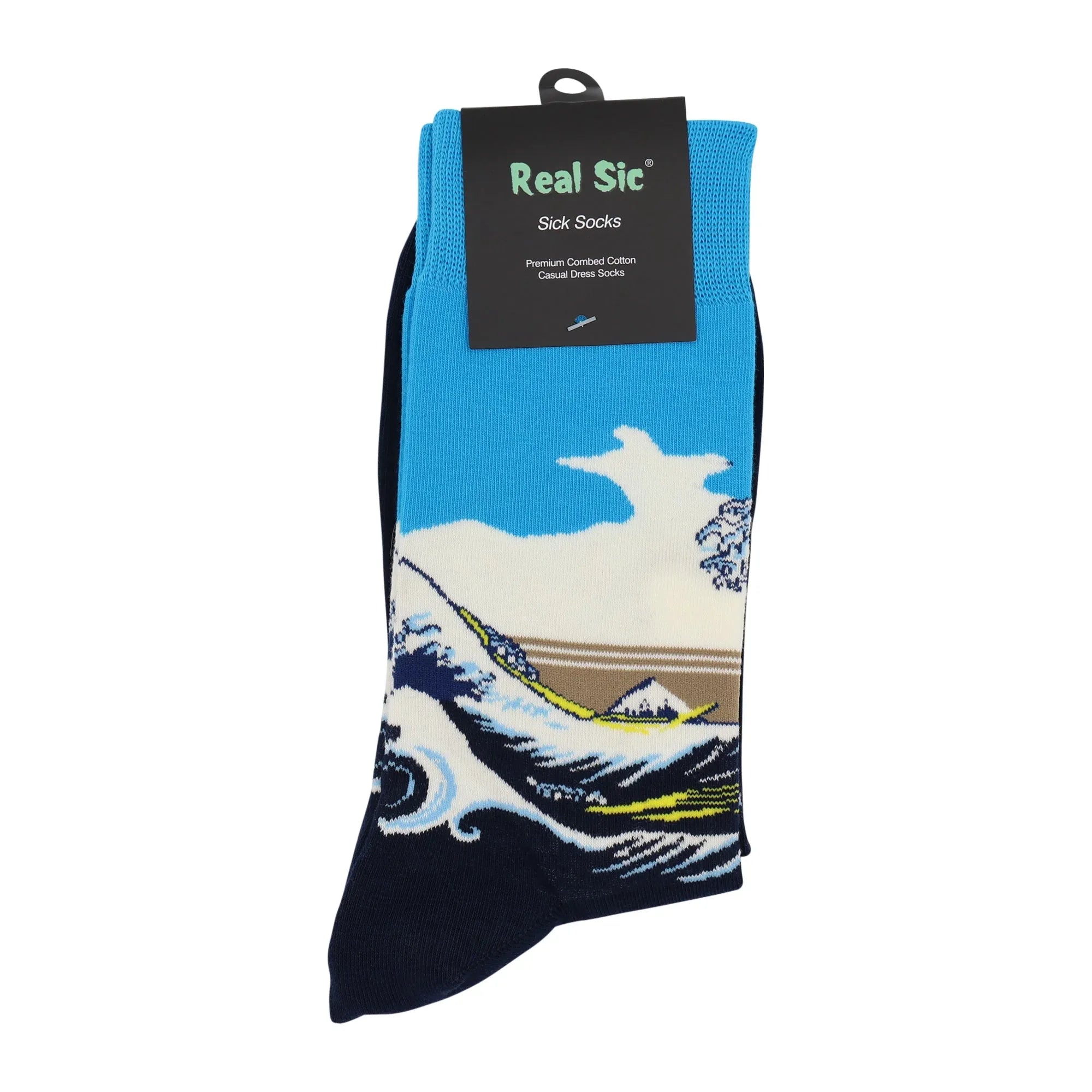 The Great Wave off Kanagawa by Hokusai Socks - Comfy Cotton for Men & Women - Real Sic - Flyclothing LLC