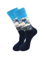 The Great Wave off Kanagawa by Hokusai Socks - Comfy Cotton for Men & Women - Real Sic - Flyclothing LLC