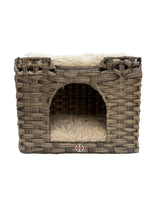 Huntley Pet Cat House, 2 Cushion Bed, Gray