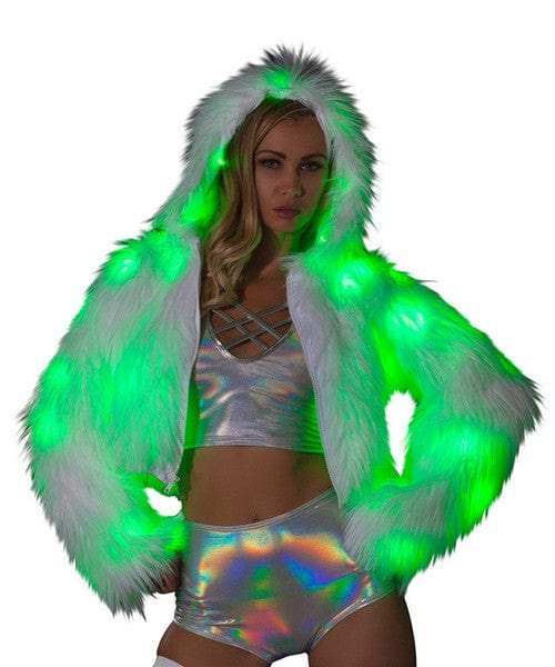 J-Valentine CL524 - Light-Up Hooded Cropped Jacket - J. Valentine - Flyclothing LLC