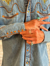 Rockmount Ranch Wear Men's Denim Boot Bug Embroidered Western Shirt - Rockmount Clothing - Flyclothing LLC