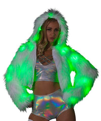 J-Valentine CL524 - Light-Up Hooded Cropped Jacket - J. Valentine