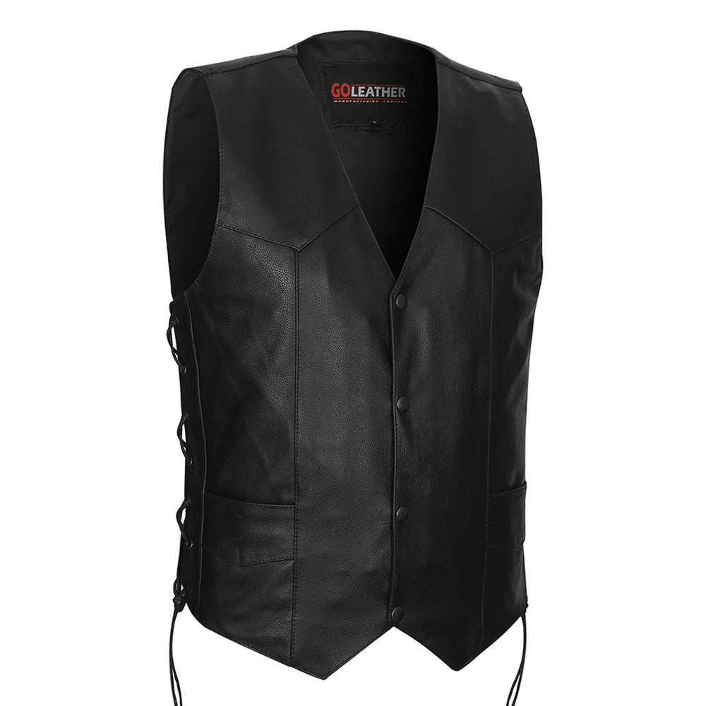 Desperado - Classic V Neck Side Laced Vest - GoLeather - Flyclothing LLC