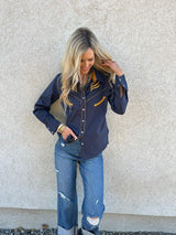 Prodigal Blues Pearl Snap Blouse - Lil Bee's Bohemian - Flyclothing LLC