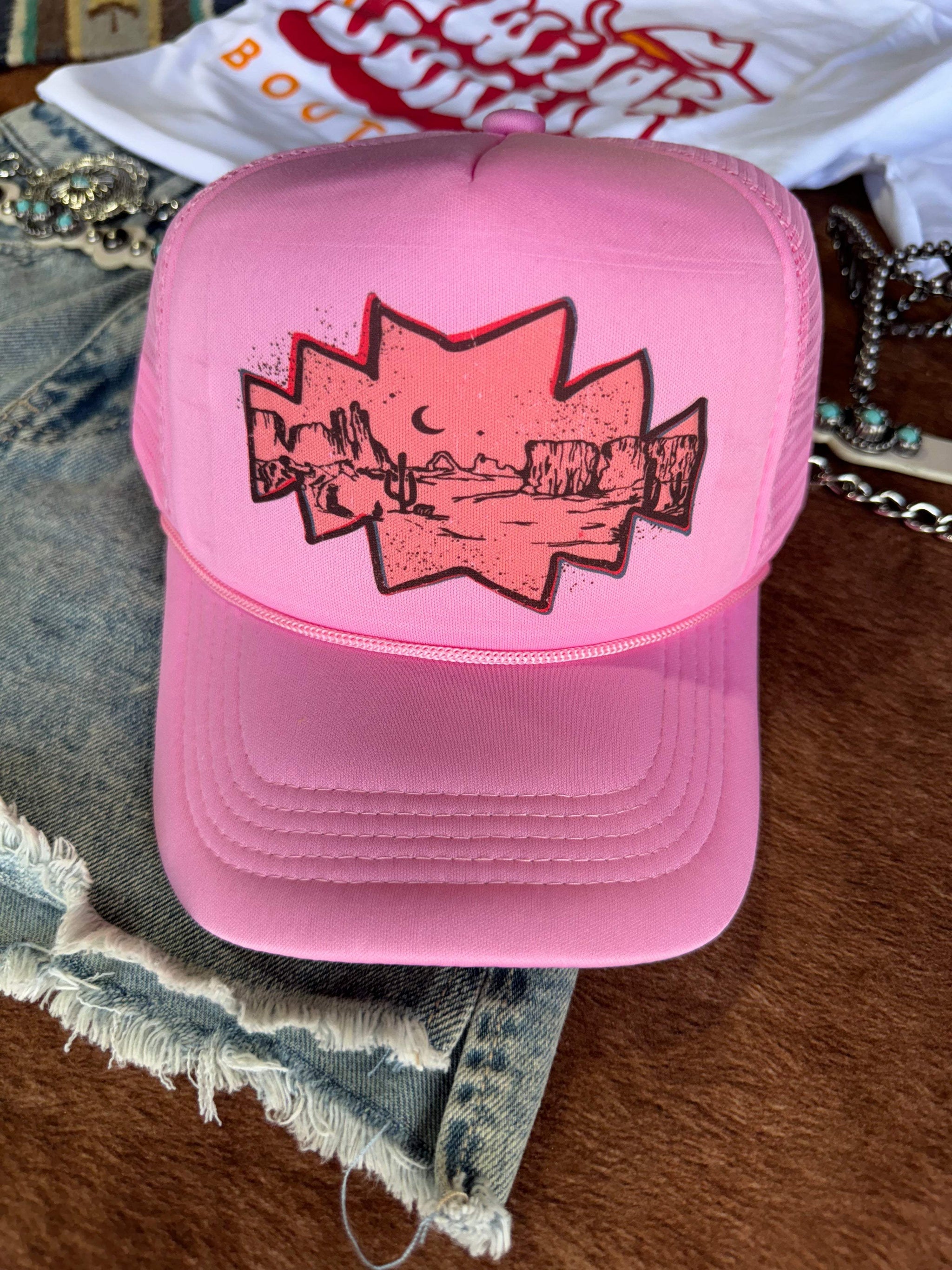 Pink Desert Trucker Hat - Wild Junkie - Flyclothing LLC