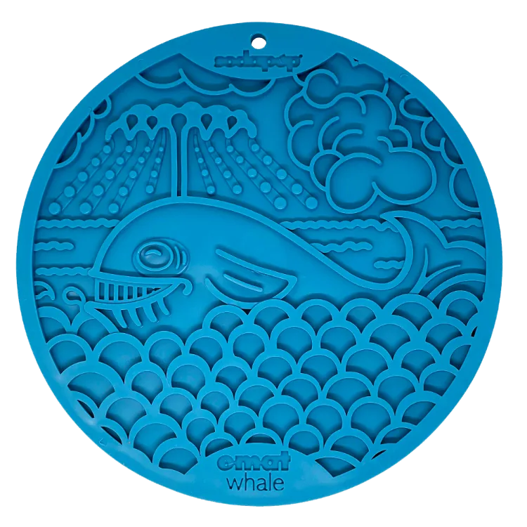 Whale eMat - Enrichment Lick Mat for Dogs and Cats - with Suction Cups | Whale Design | USA Made - SodaPup/True Dogs, LLC - Flyclothing LLC
