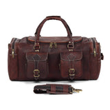 Vintage Dark Brown Traveller Duffle Bag - Classy Leather Bags - Flyclothing LLC