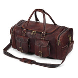 Vintage Dark Brown Traveller Duffle Bag - Classy Leather Bags - Flyclothing LLC