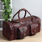 Vintage Dark Brown Traveller Duffle Bag - Classy Leather Bags - Flyclothing LLC