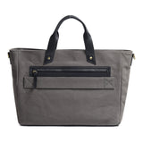 Voyager Canvas Leather Briefcase, Gray - Classy Leather Bags - Flyclothing LLC