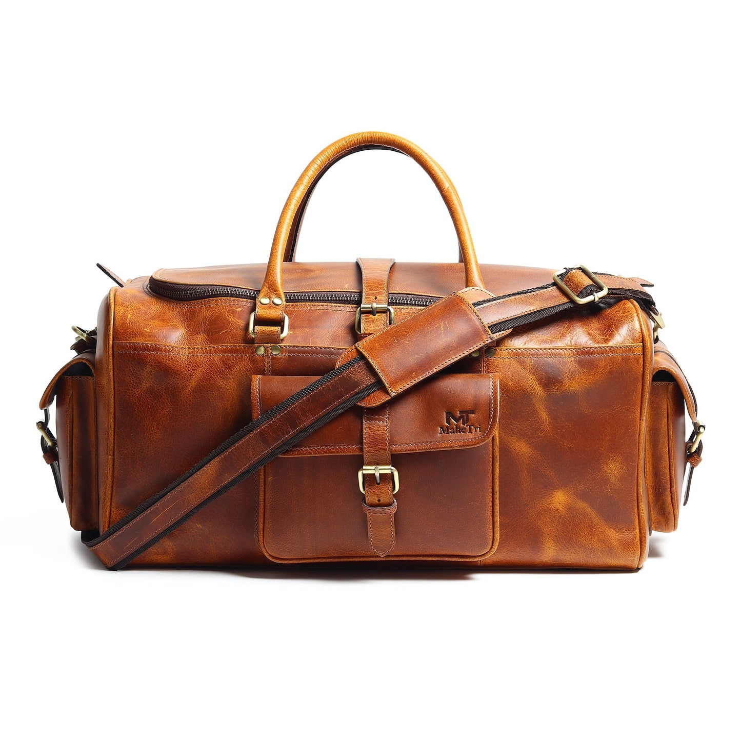 Berlin Leather Weekender Duffle Bag - Classy Leather Bags - Flyclothing LLC