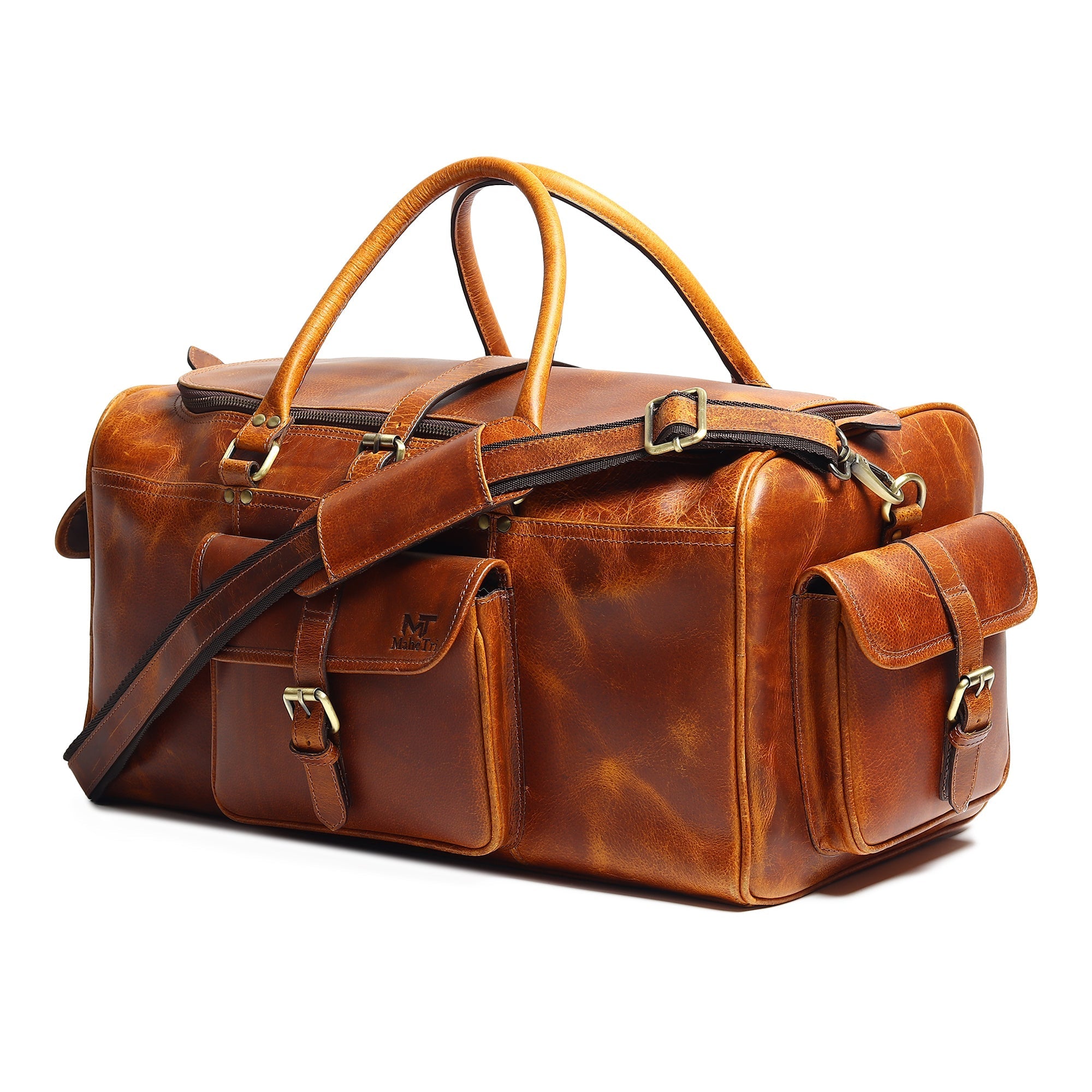 Berlin Leather Weekender Duffle Bag - Classy Leather Bags - Flyclothing LLC