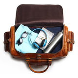 Berlin Leather Weekender Duffle Bag - Classy Leather Bags - Flyclothing LLC