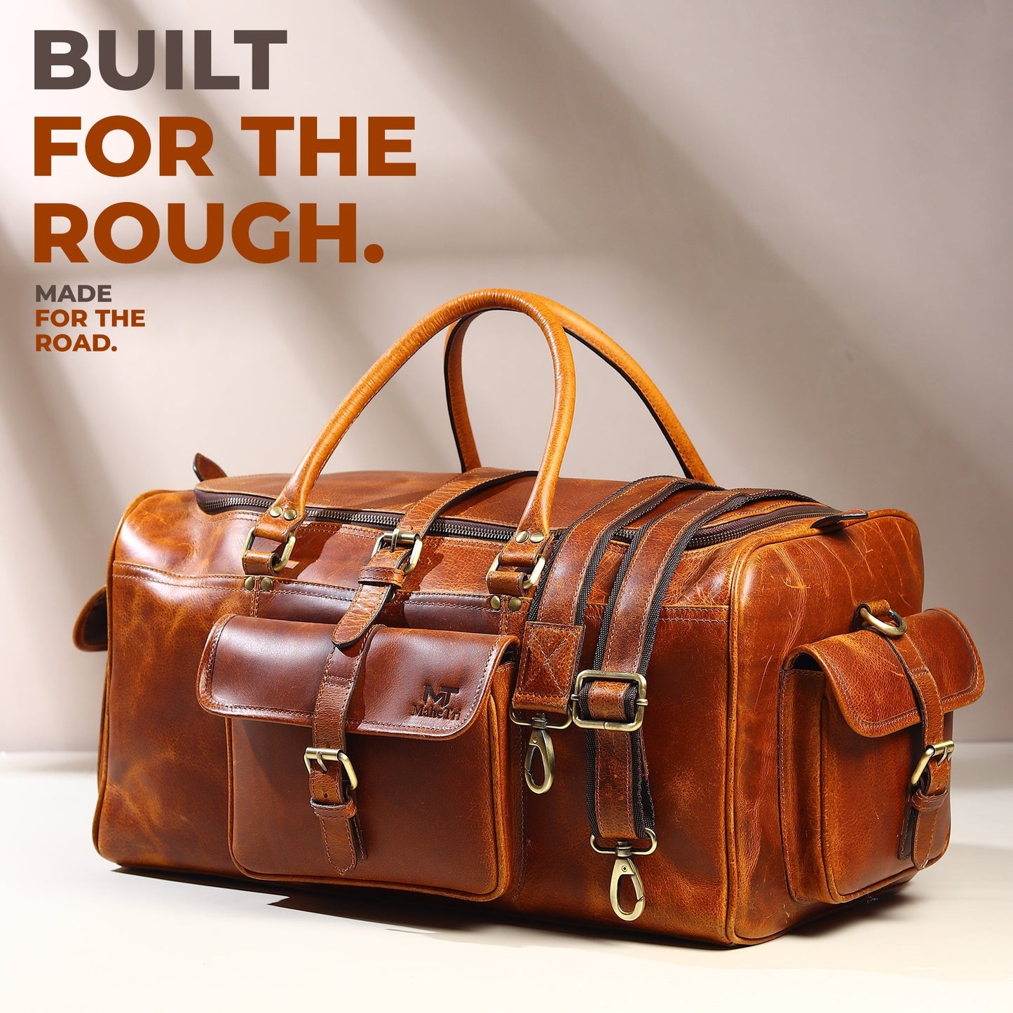 Berlin Leather Weekender Duffle Bag - Classy Leather Bags - Flyclothing LLC