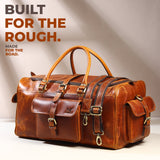 Berlin Leather Weekender Duffle Bag - Classy Leather Bags - Flyclothing LLC