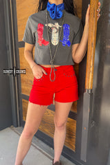 DS RED- Shenandoah Stud Shorts