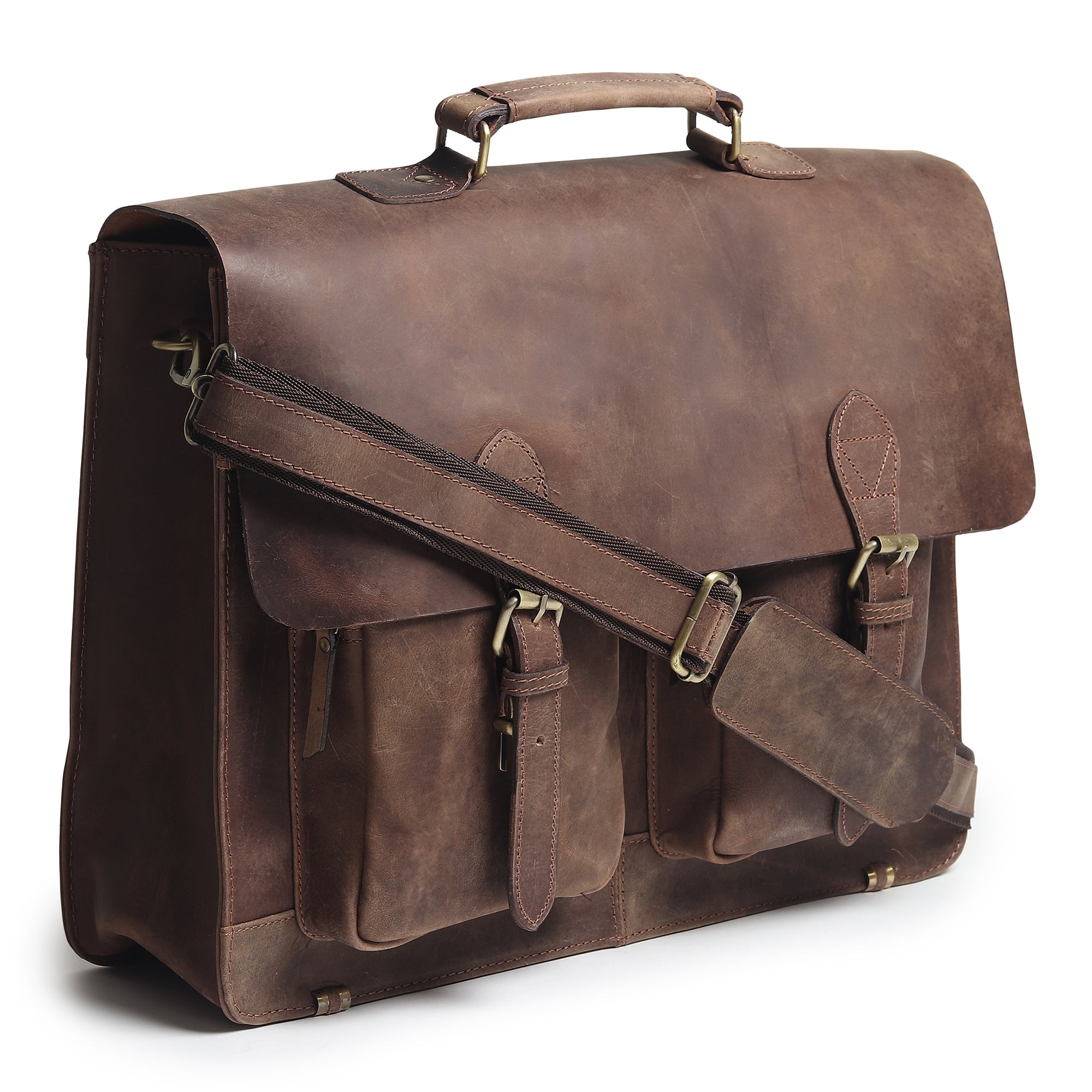 Buffalo Leather Messenger Bag - Classy Leather Bags - Flyclothing LLC