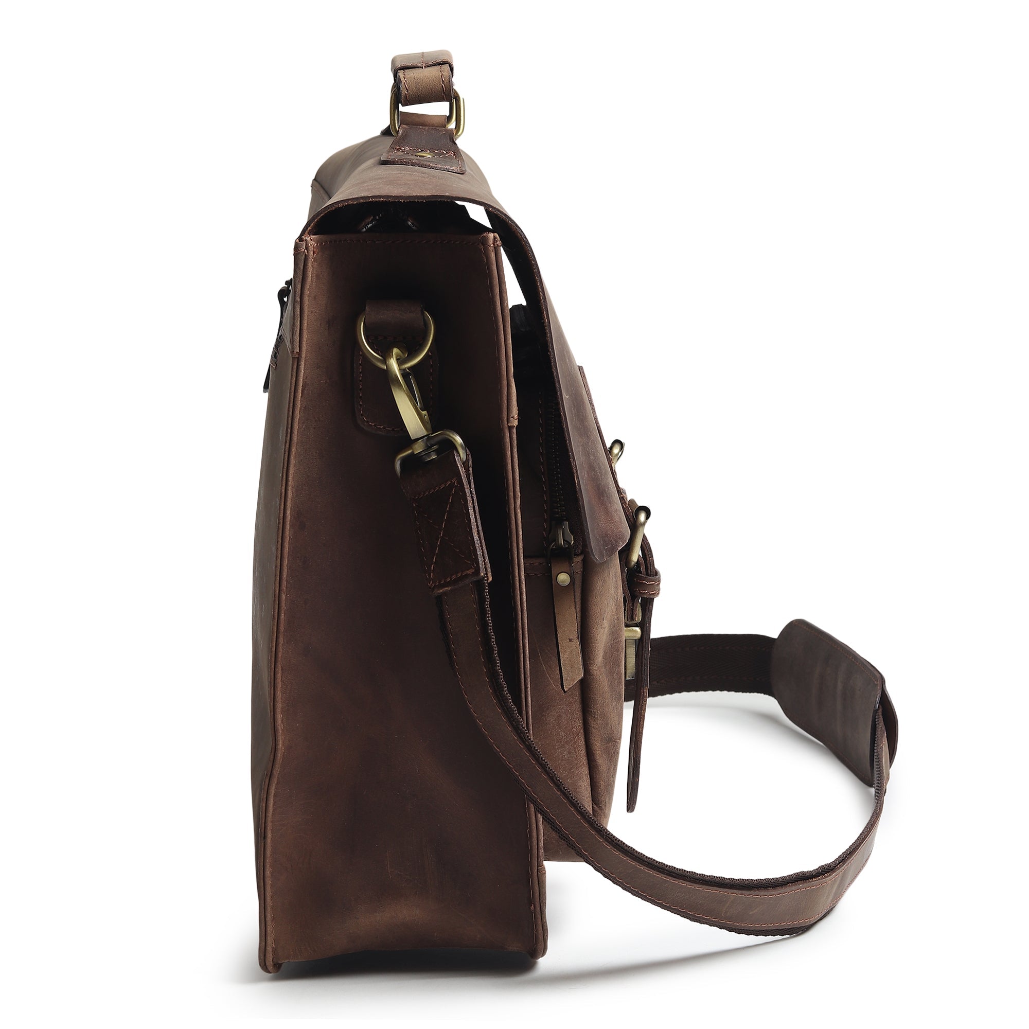 Buffalo Leather Messenger Bag - Classy Leather Bags - Flyclothing LLC