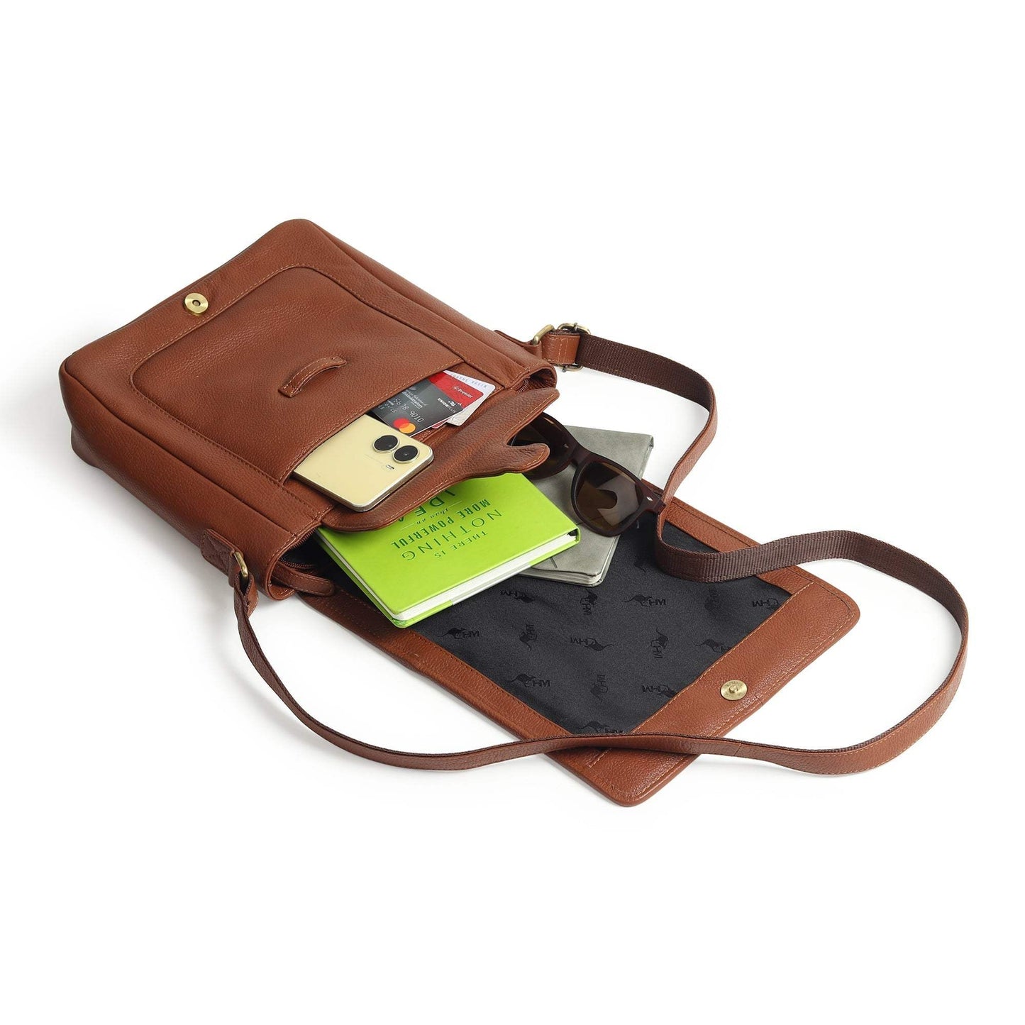 Leather Crossbody Bag for Travel Work - Classy Leather Bags - Flyclothing LLC