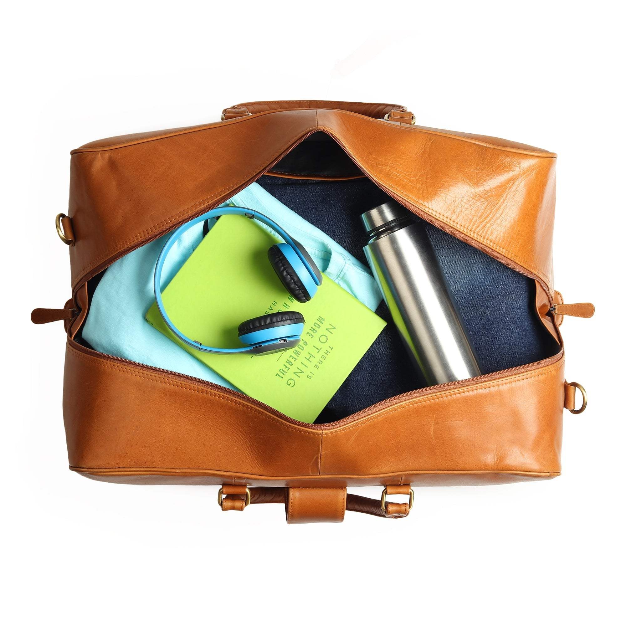 Port Blair Leather Duffle Travel Bag - Classy Leather Bags - Flyclothing LLC
