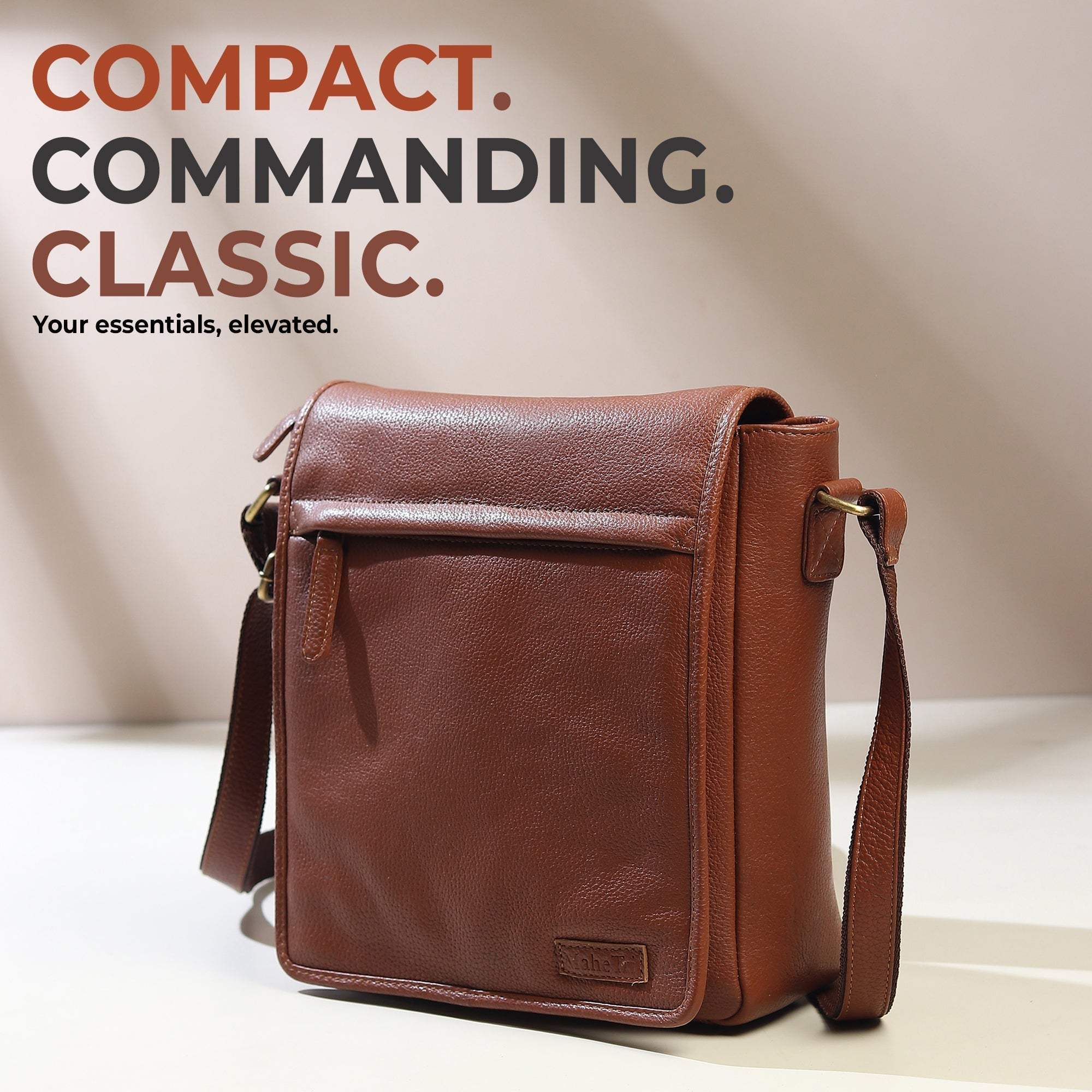 Leather Crossbody Bag for Travel Work - Classy Leather Bags - Flyclothing LLC