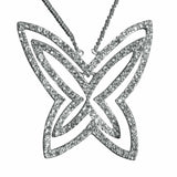LOAS1374 - Rhodium Plating 925 Sterling Silver Chain Pendant with Crystal in Clear - Alamode