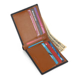 Black Minimal Contrast Wallet - Classy Leather Bags - Flyclothing LLC
