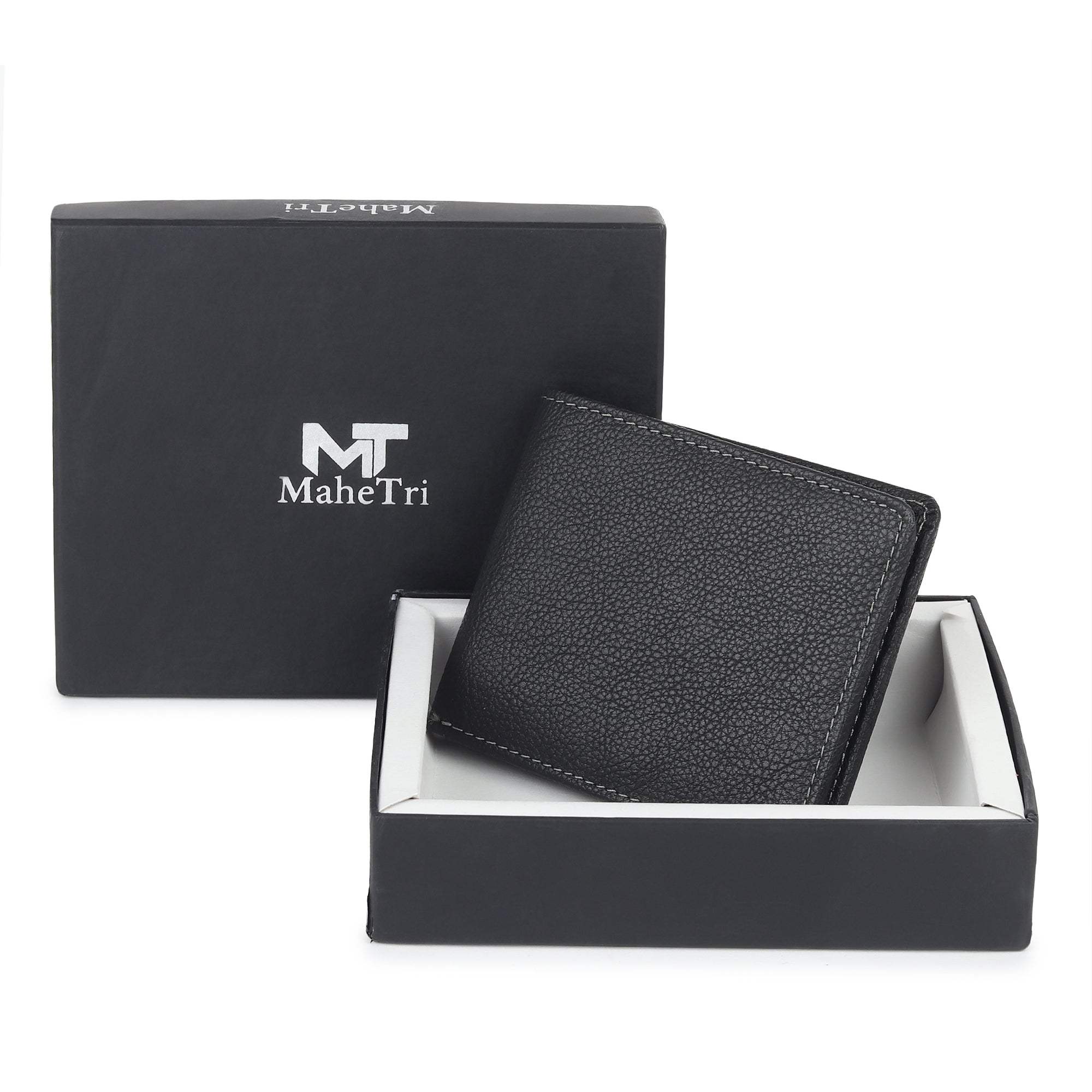 Black Textured Leather Mens Wallet - Classy Leather Bags - Flyclothing LLC