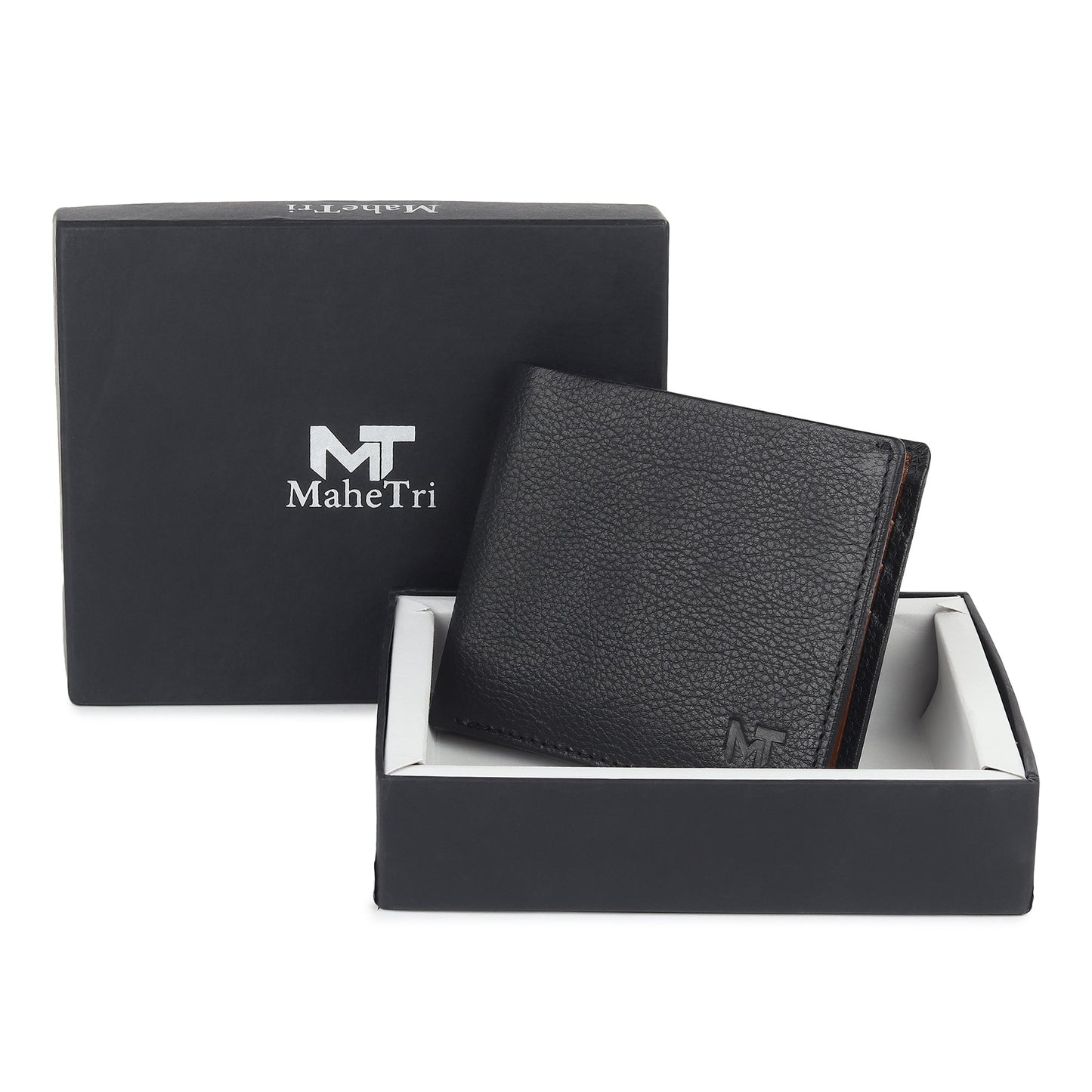 Black Minimal Contrast Wallet - Classy Leather Bags - Flyclothing LLC