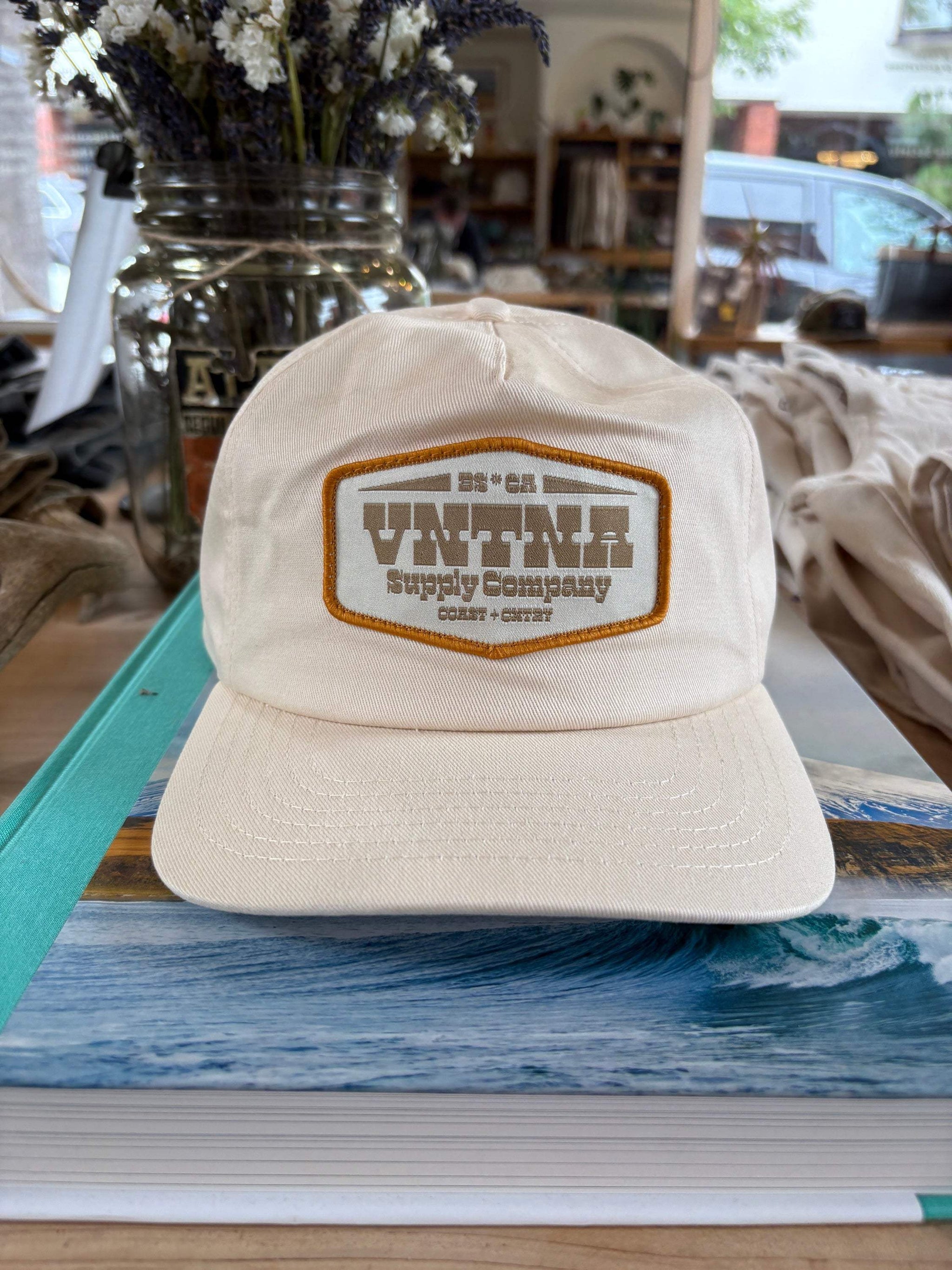 VNTNA 5 Panel Patch Hat in Cream