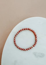 Natural Pink Rhodonite + 14k Gold Filled || Stretch Bracelet - CanyonLeaf - Flyclothing LLC