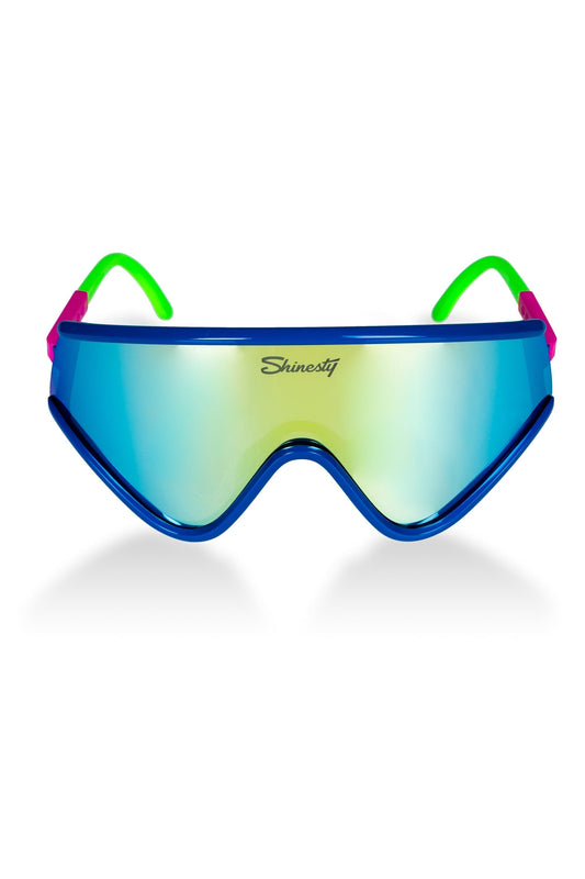 The Boatercycle | Blue and Gold Mirrored Macho Polarized Sunglasses - Shinesty