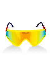 The Revo | Yellow and Red Mirrored Macho Polarized Sunglasses - Shinesty