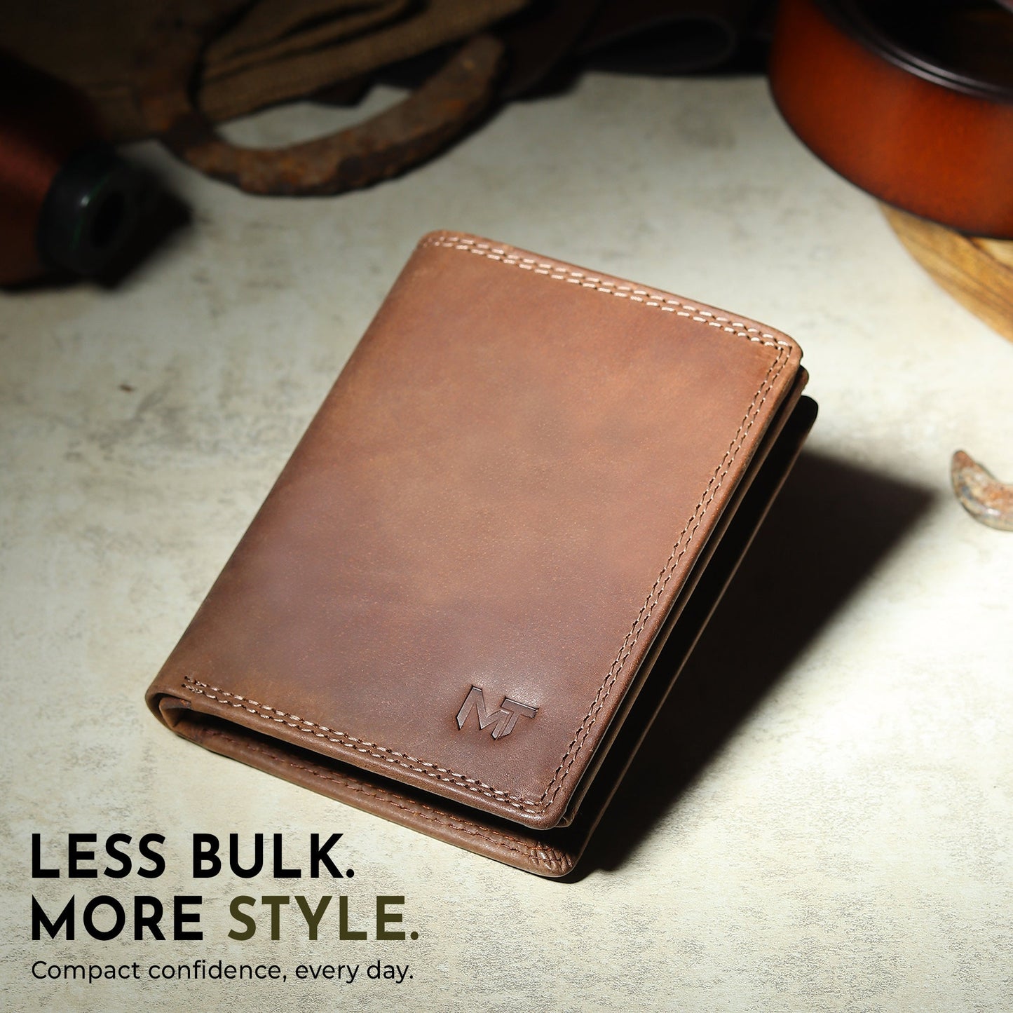 Buffalo Leather Men's Wallet - Vertical - Classy Leather Bags - Flyclothing LLC