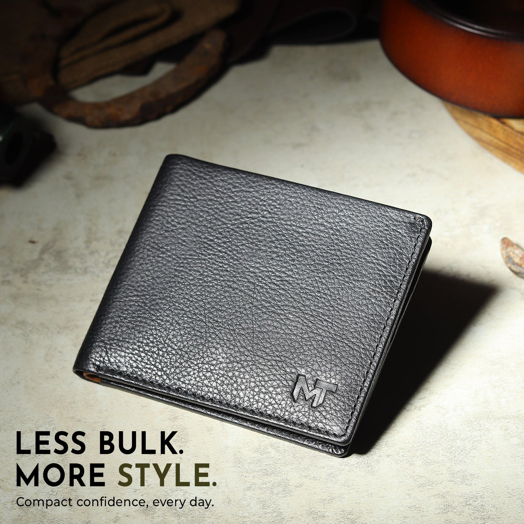 Black Minimal Contrast Wallet - Classy Leather Bags - Flyclothing LLC