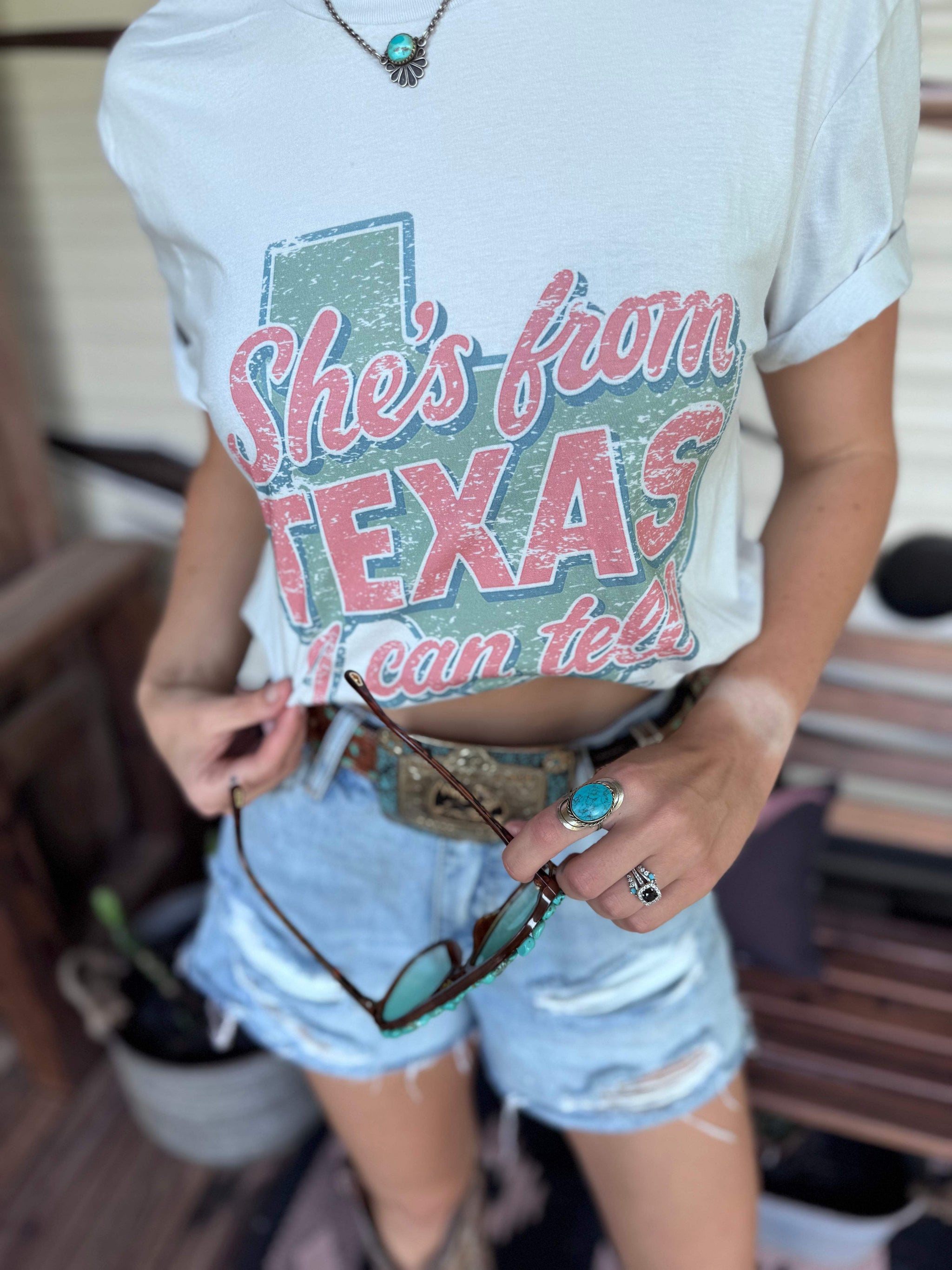 She's From Texas I Can Tell Graphic Tee - Wild Junkie - Flyclothing LLC