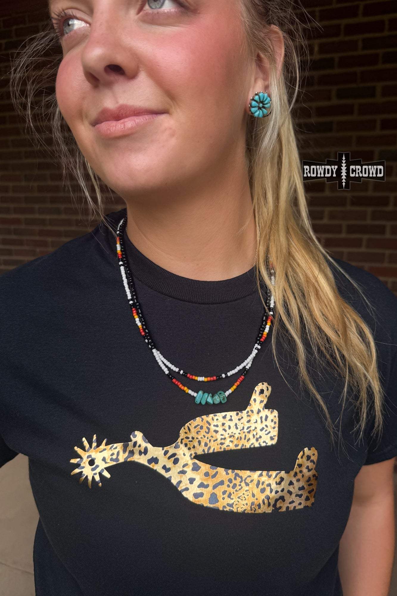 DS Leopard Spur Tee- BLACK